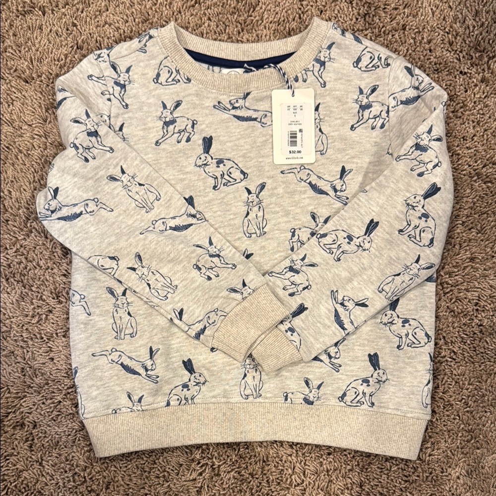 Kids Bunny Print Sweatshirt - Gray